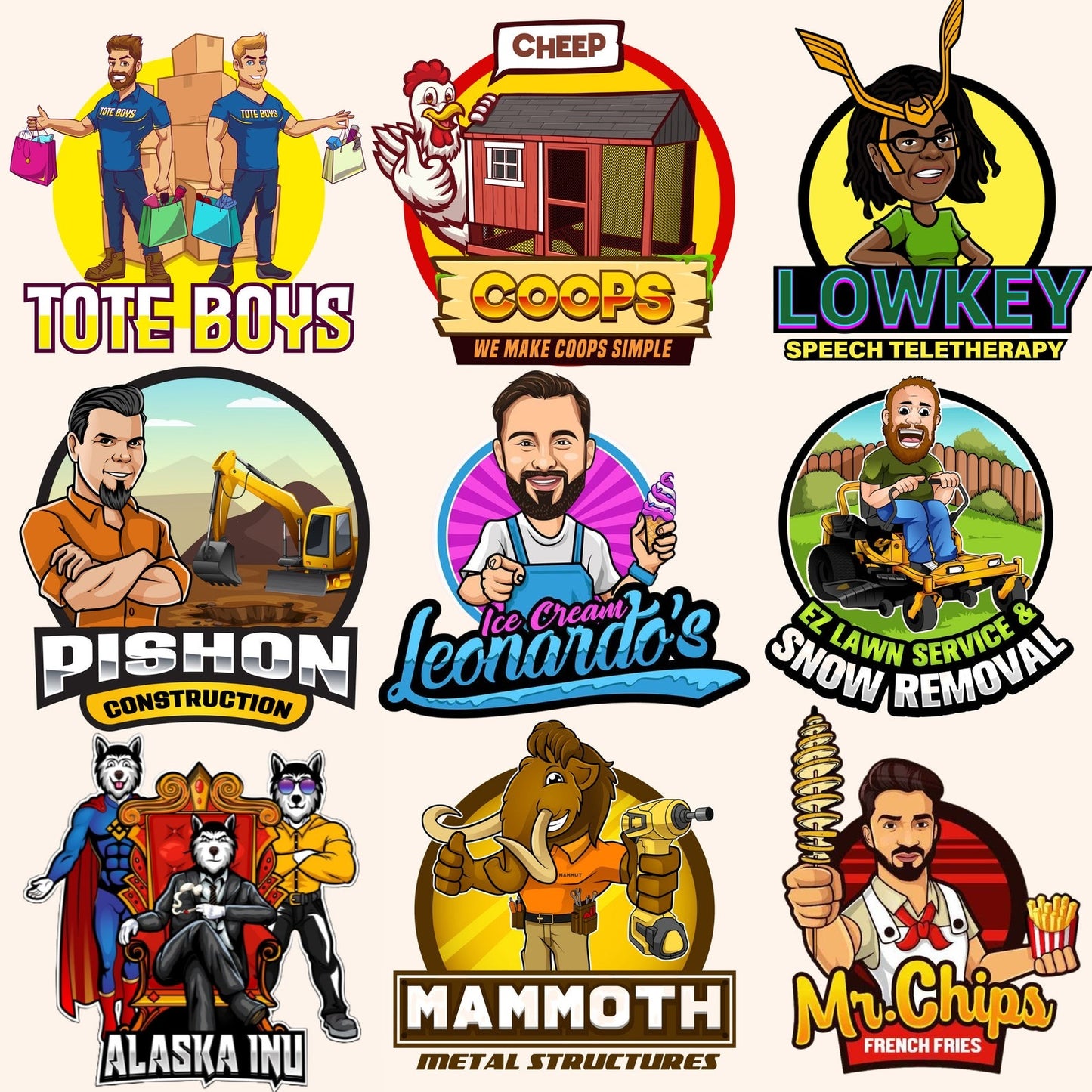 Cartoon Logo, Custom Logo Design, Mascot Character Business Logo Maker, Graphic Designer, Hand Drawn Portrait Logo, Caricature Company Logo