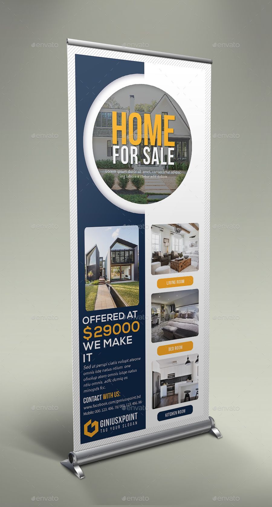 Custom Retractable Roll-Up Banners with Stand & Carrying Case
