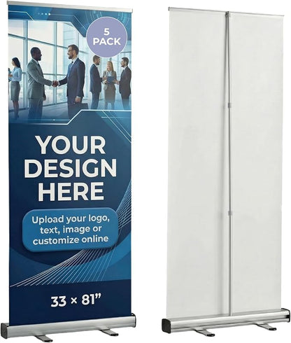 Custom Retractable Roll-Up Banners with Stand & Carrying Case