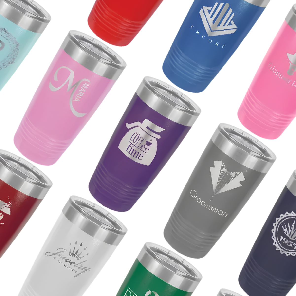 Custom Laser Engraved Stainless Steel Tumbler