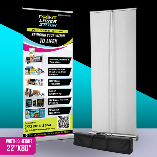 Custom Retractable Roll-Up Banners with Stand & Carrying Case
