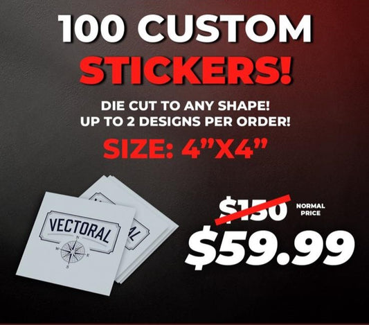 100 Custom Stickers (4" X 4")