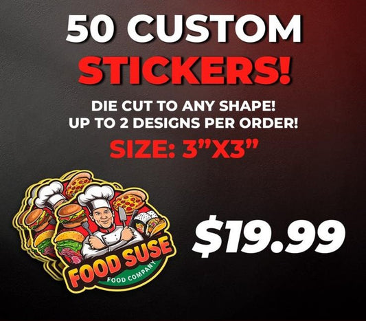 50 Custom Stickers (3" X 3")
