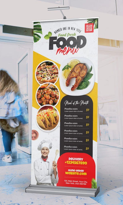 Custom Retractable Roll-Up Banners with Stand & Carrying Case